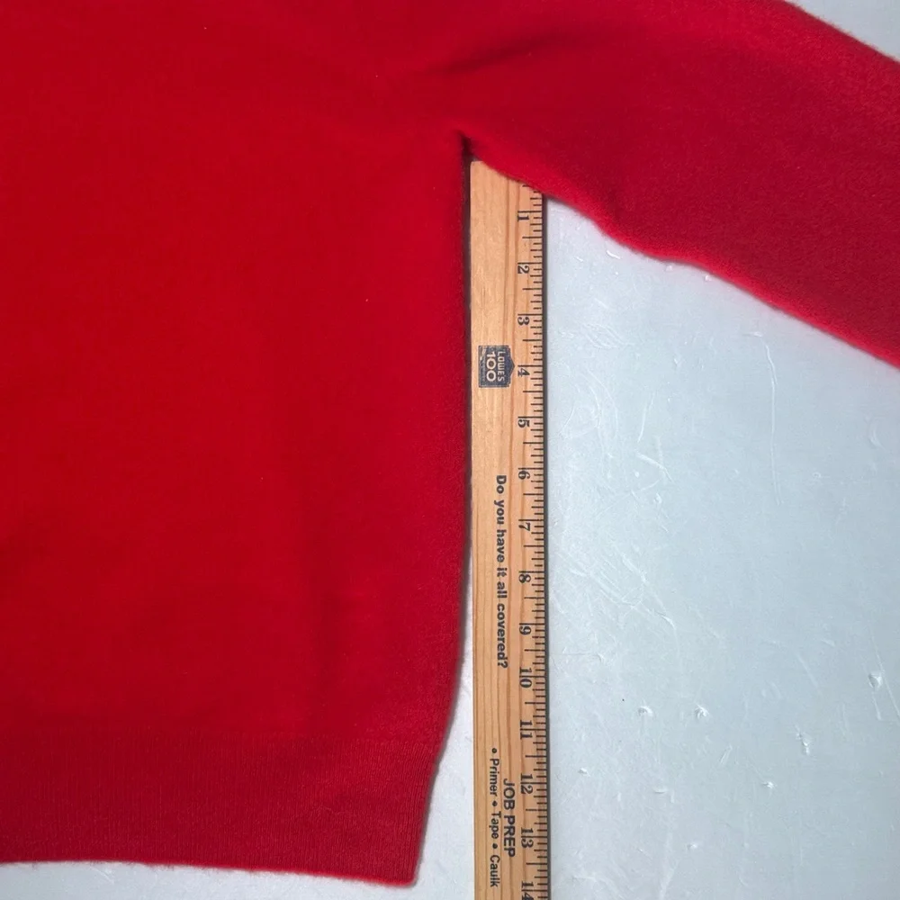 NAADAM Cashmere Sweater Sz M Red The Original Crewneck Ribbed Detail Minimalist - Picture 5 of 12